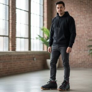 Jordan Black and Green Athletic Shoes